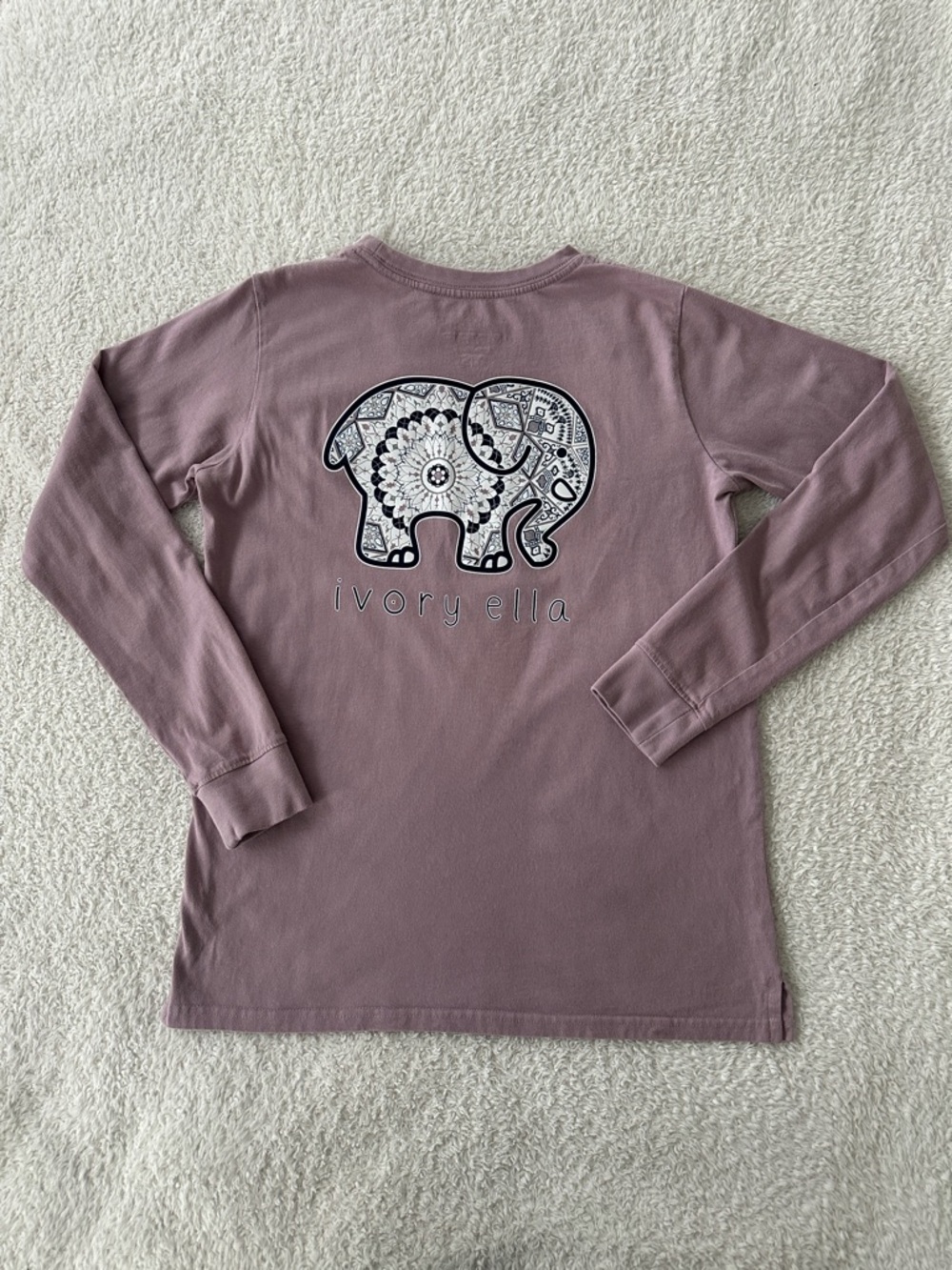 Ivory Ella Women’s Lilac Purple Long Sleeve Tee Size XS 100% Cotton